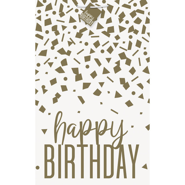 Sac cadeau Happy Birthday Gold Confetti