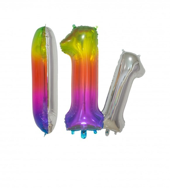 Ballon de baudruche Figure 1 Arc-en-ciel Transparent 66cm