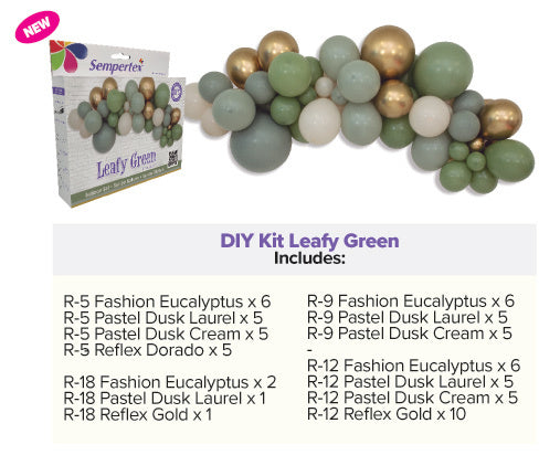 Kit de ballons de baudruche DIY Vert feuillage