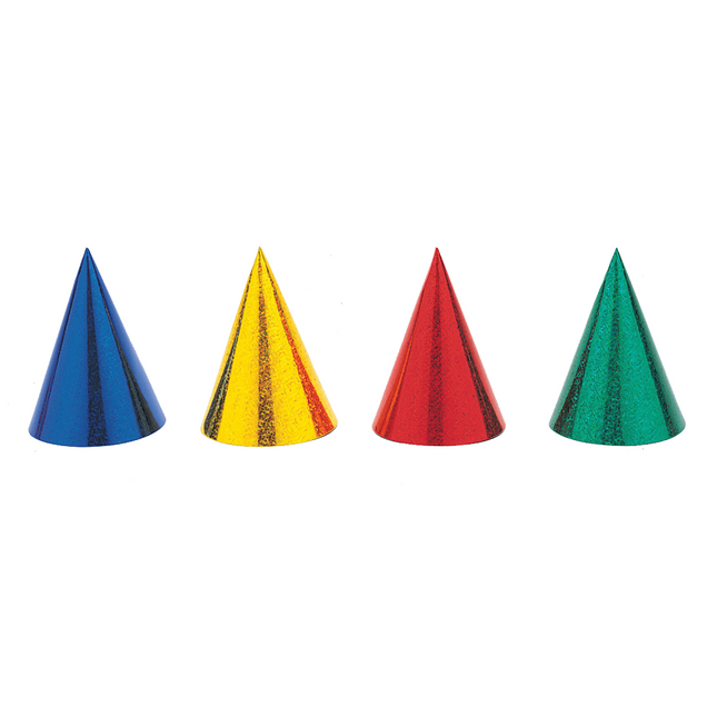 Chapeaux de fête colorés 15cm 8pcs