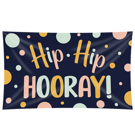 Drapeau mural Hip Hip Hooray 1.5m