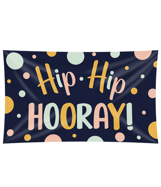 Drapeau mural Hip Hip Hooray 1.5m