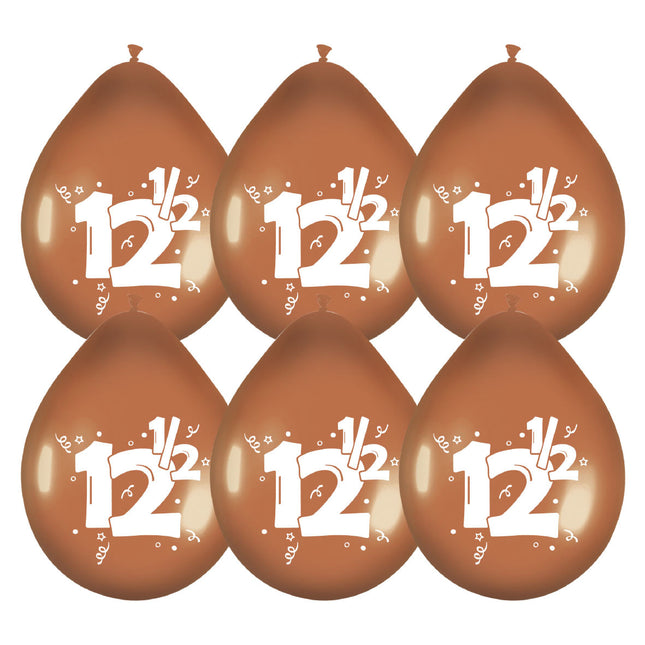 Ballons 12,5 ans Bronze 30cm 6pcs