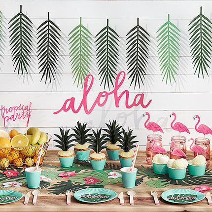 Hawaii Décoration de table Feuille de palmier 14.5cm 6pcs
