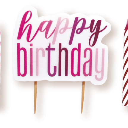 Bougies de joyeux anniversaire Bougie rose 13pcs