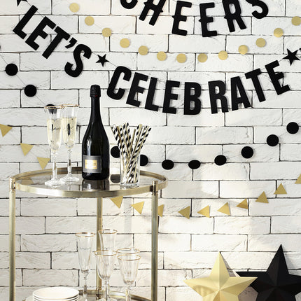 Pailles en papier noir 19.5cm 10pcs