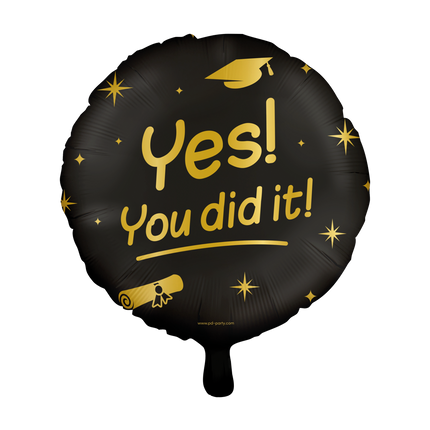 Ballon à l'hélium noir et doré, tu l'as fait, vide 45 cm