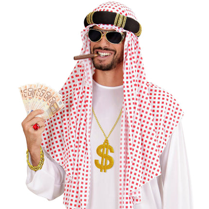 Set d'accessoires de rappeur or 3 pièces