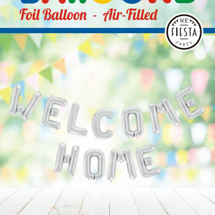 Ensemble de ballons à lettres Welcome Home Argent