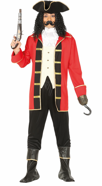 Costume de pirate Rouge Noir