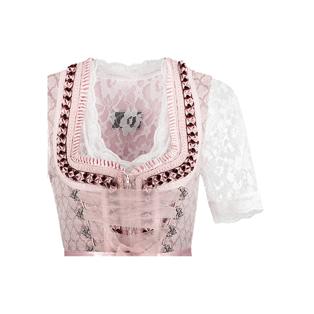 Robe Dirndl rose Oktoberfest Femme 2 pièces