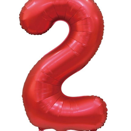 Ballon numéro rouge 2 ans brillant 86cm