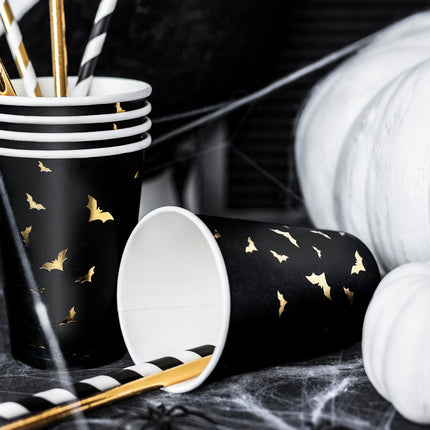 Pailles en papier noir 19.5cm 10pcs