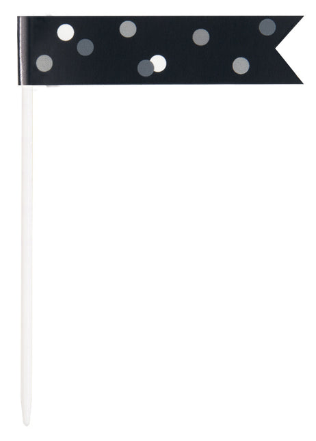 Piqueurs d'anniversaire Noirs 6pcs