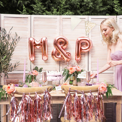 Ballon de baudruche Lettre & Or Rose Vide 35cm