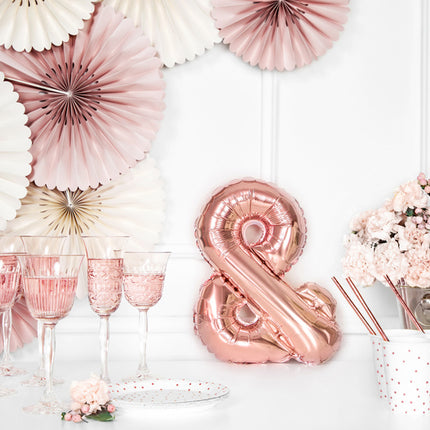 Ballon de baudruche Lettre & Or Rose Vide 35cm