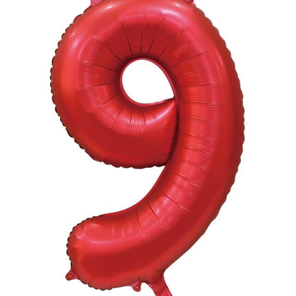 Ballon numéro rouge 9 ans brillant 86cm