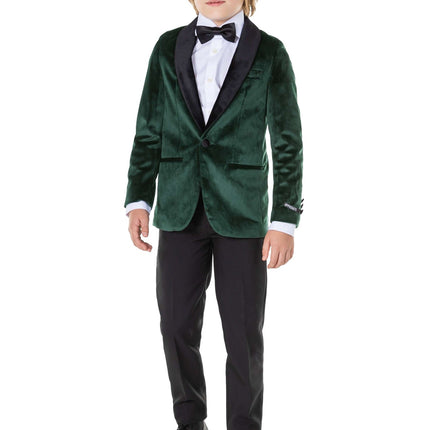 Blazer en velours vert foncé Garçon <tc>OppoSuits</tc>
