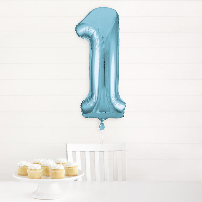 Ballon de baudruche Figure 1 Bleu clair XL 86cm vide