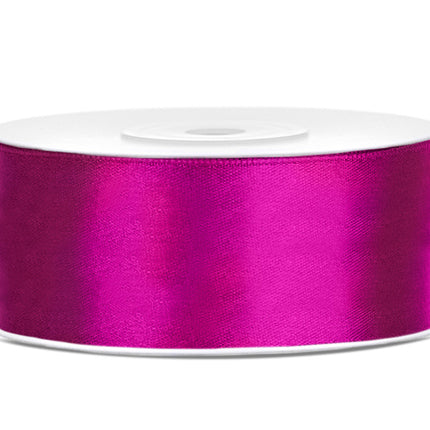 Ruban de satin Fuchsia foncé 25mm 25m