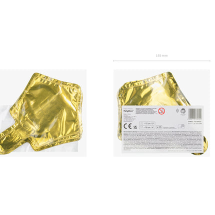 Ballon à l'hélium étoile or vide 12cm 25pcs