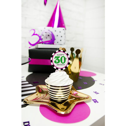 Assiettes dorées étoile 18cm 6pcs