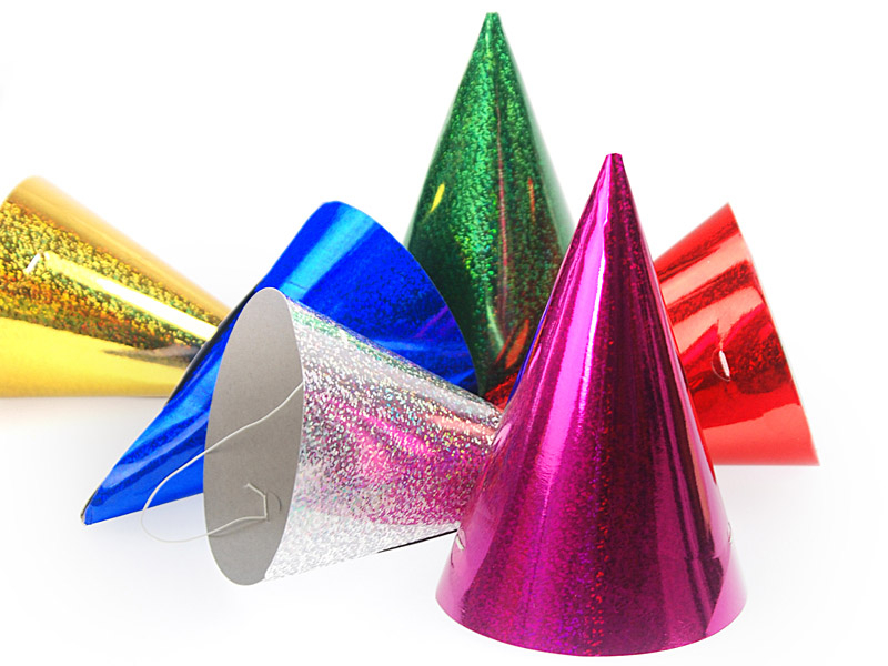 Chapeaux de fête Holographiques 16cm 120pcs