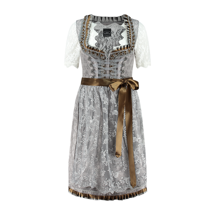 Silver Dirndl Robe Oktoberfest Femmes 2 Pièces