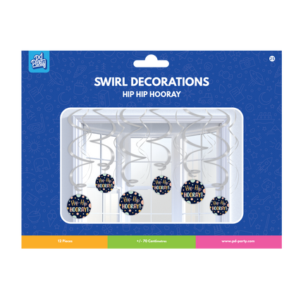 Décoration suspendue Happy Birthday Hip Hip Hooray 70cm