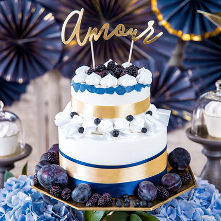 Décor de gâteau Amour Gold 22.5cm