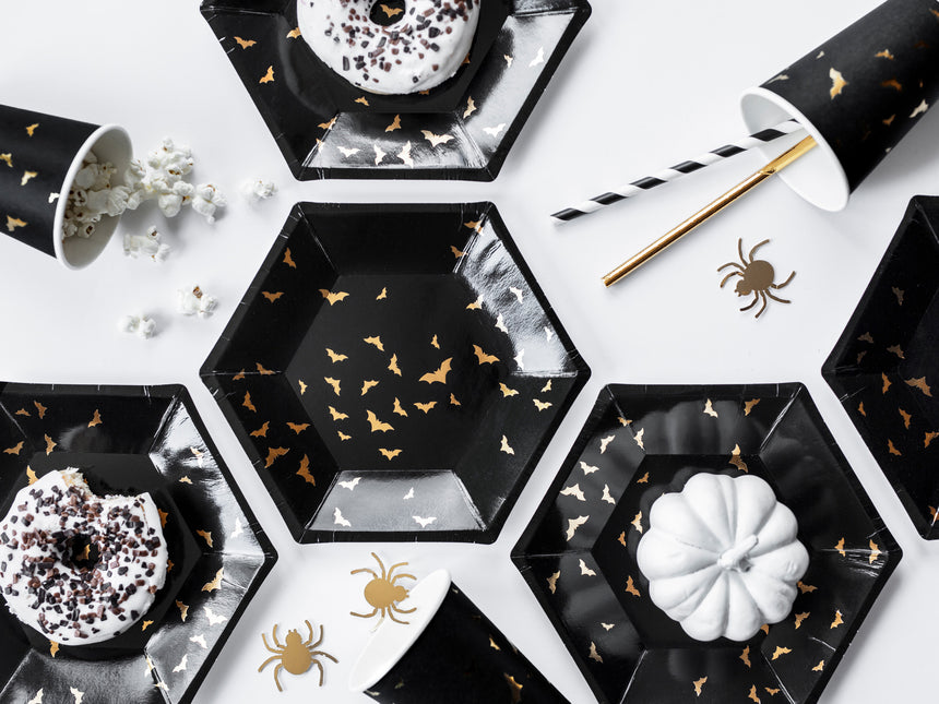 Pailles en papier noir 19.5cm 10pcs