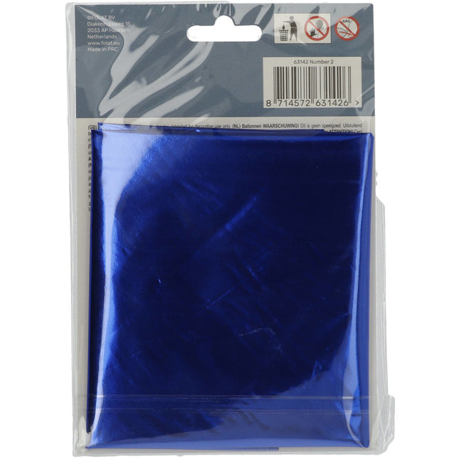 Ballon de baudruche Figure 2 Bleu Métallique XL 86cm vide