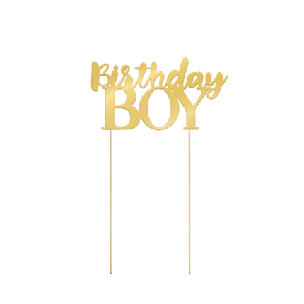 Garniture de gâteau pour garçon d'anniversaire Or