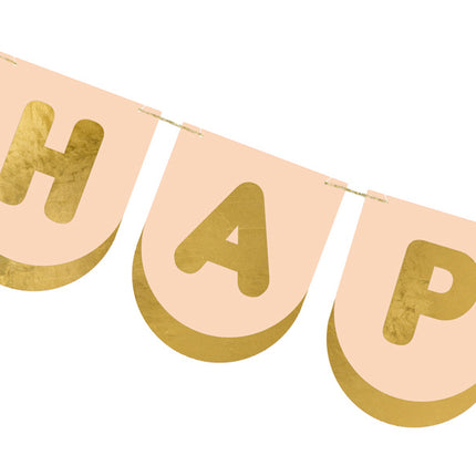 Guirlande de lettres Happy Birthday Rose 1.5m