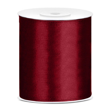 Ruban de satin rouge bordeaux 100 mm 25 m