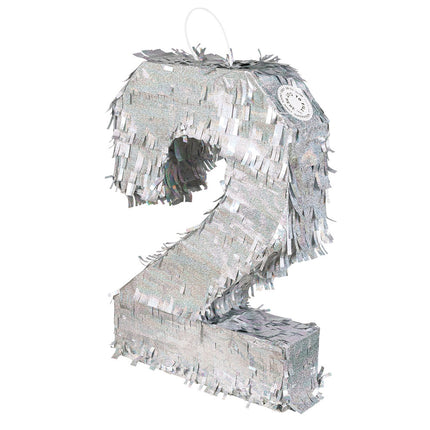 Pinata argentée 2 ans Holographique 40cm