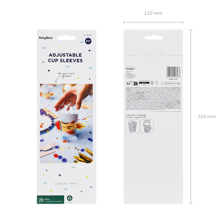Manchons pour gobelets de l'espace 23cm 6pcs