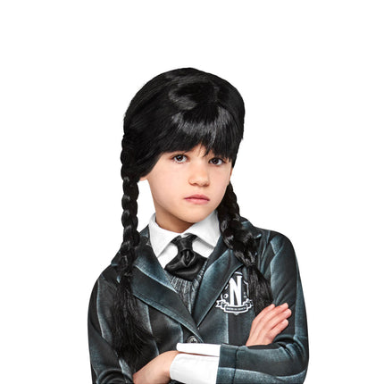 Mercredi Perruque Noire Tresses Enfant