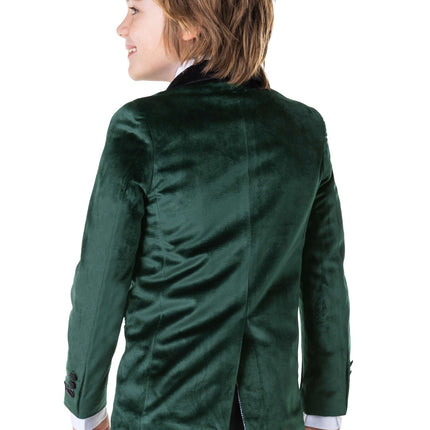 Blazer en velours vert foncé Garçon <tc>OppoSuits</tc>