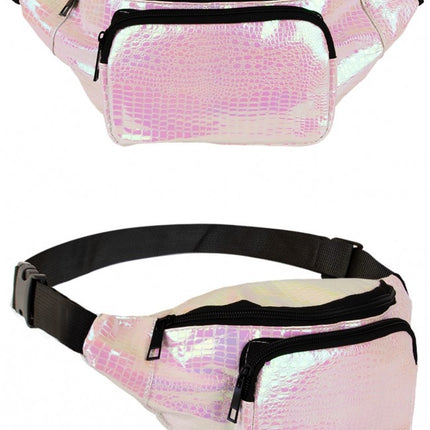 Sac à main imprimé cuir de serpent Blanc