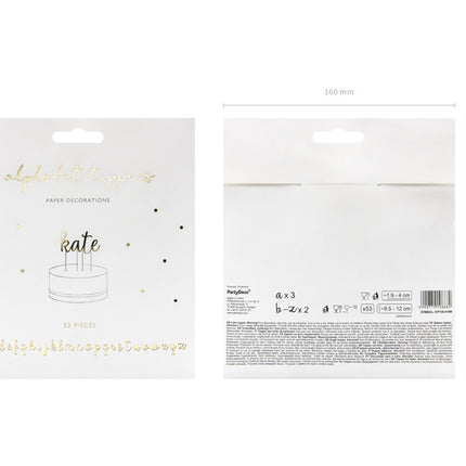 Décor de gâteau Alphabet 12cm 53pcs