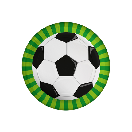 Assiettes Football Noir Blanc 23cm 8pcs