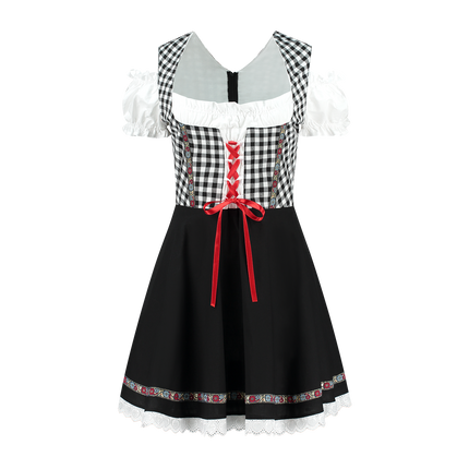 Robe Dirndl Oktoberfest Noir Blanc Dames