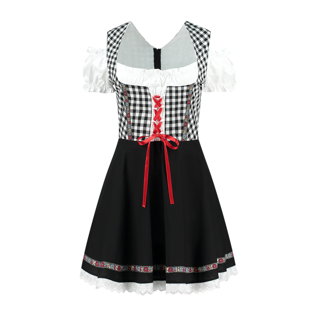 Robe Dirndl Oktoberfest Noir Blanc Dames