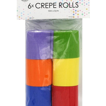 Rouleaux de papier crépon coloré 6pcs