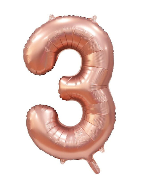 Ballon à figures or rose 3 ans brillant 86 cm