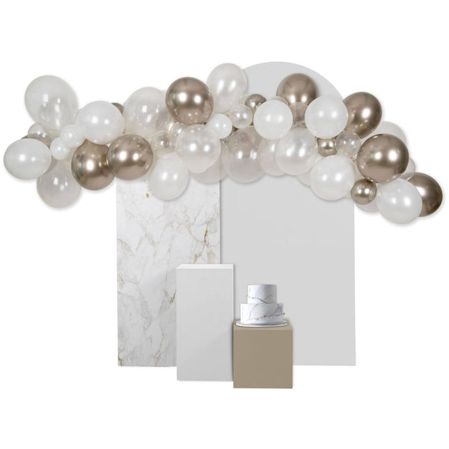 Arche de ballon blanc doré