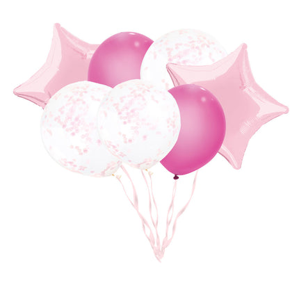 Ballons Confetti Rose Clair 40cm 6pcs