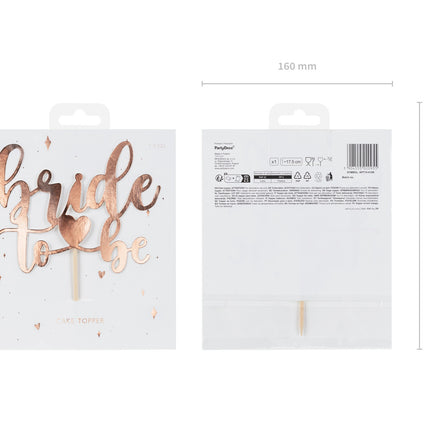 Cake topper Pink Gold Bride To Be 17.5cm