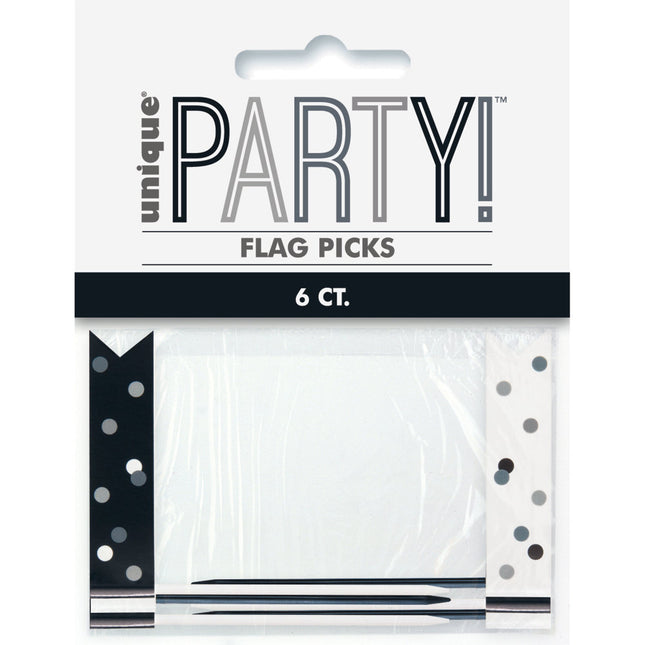 Piqueurs d'anniversaire Noirs 6pcs